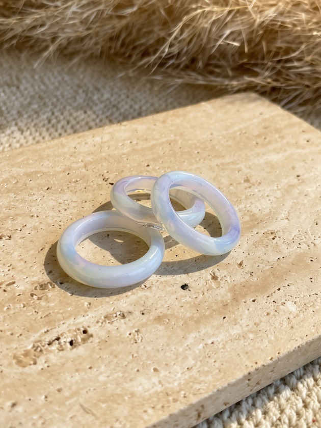 obrączki Pierścionek, obrączka z naturalnego kamienia, minerał opal