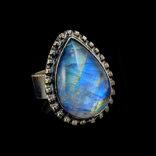 pierścionki srebrne Pierścionek księżycowa kropla