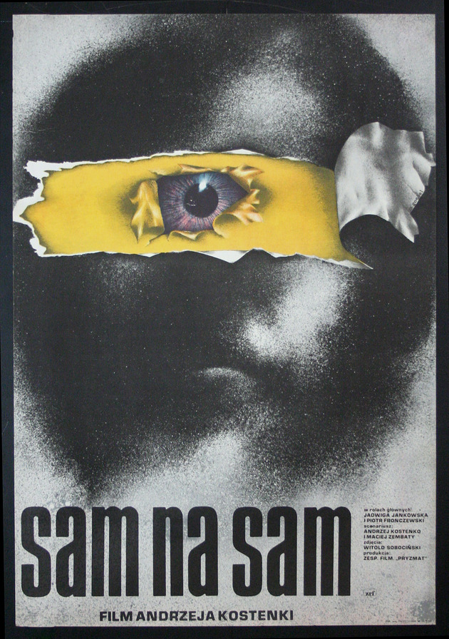 plakaty Polski plakat do filmu SAM NA SAM, aut. Marek Goebel, 1977 r