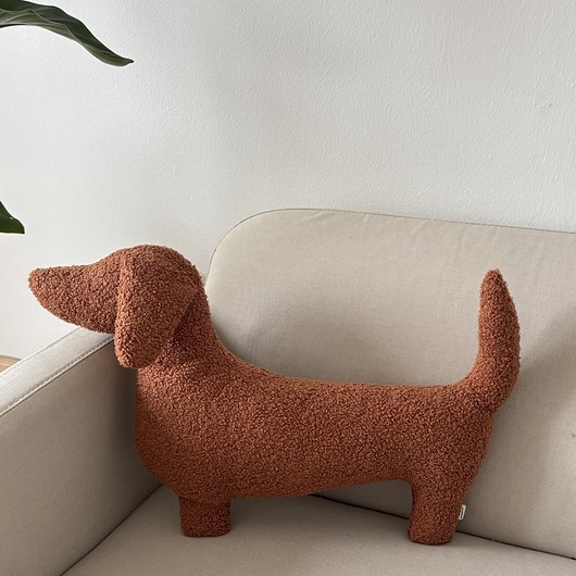 poduszki z grafiką Poduszka Pies Jamnik Rudy Boucle