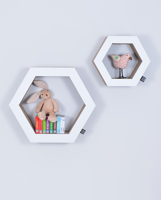Półka hexagon zestaw  biały ecoono