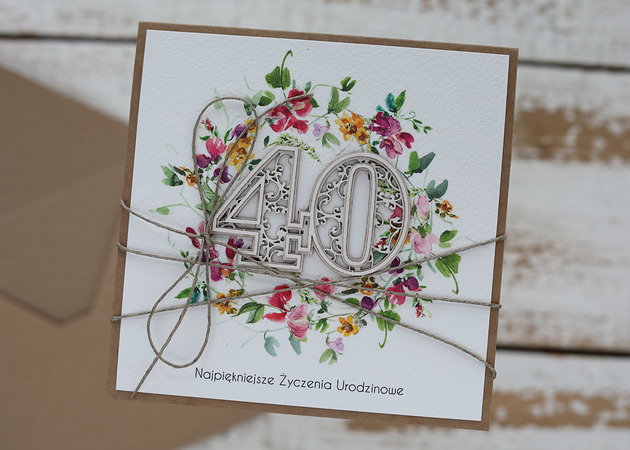 kartki scrapbooking Kartka na 40 urodziny