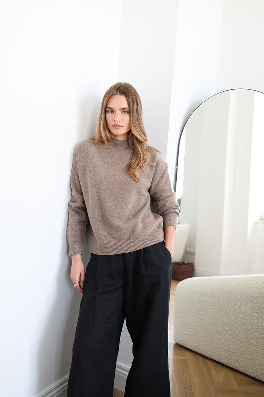 swetry damskie  Sweter Simple taupe