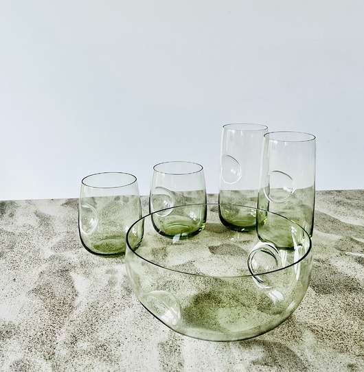 szklanki i kieliszki SENSU GREEN / 2 +2 szklanki + miska