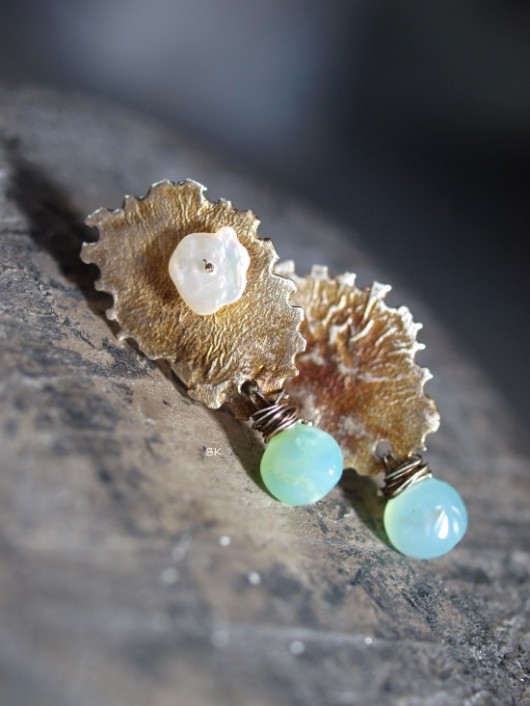 kolczyki wire wrapping sea