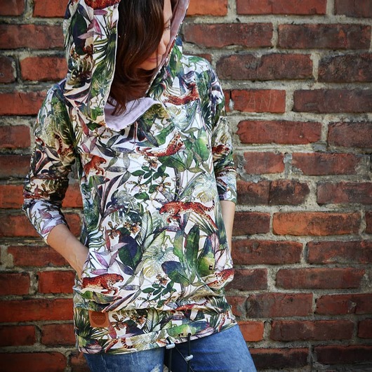 Oversize bluza hoodie ogromny kaptur gepardy agagu