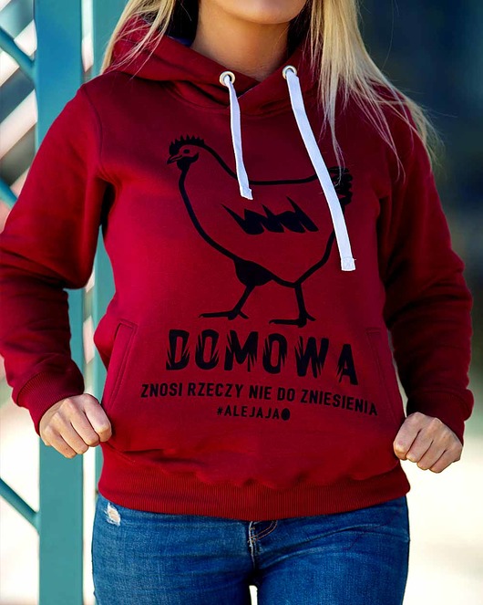 Bluza kura domowa bordowa ŁAP NAS