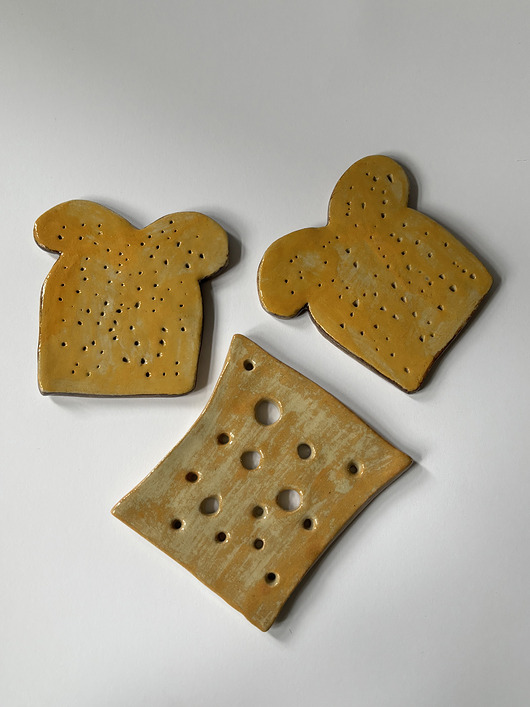 figurki i rzeźby Zestaw podkładek pod kubki Tost z serem