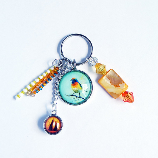 breloki Breloczek - Kolorowy ptak, kotki