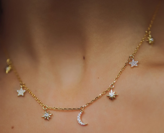  Choker/ naszyjnik cyrkonie "moon-stars" srebro Coccola JEWELLERY