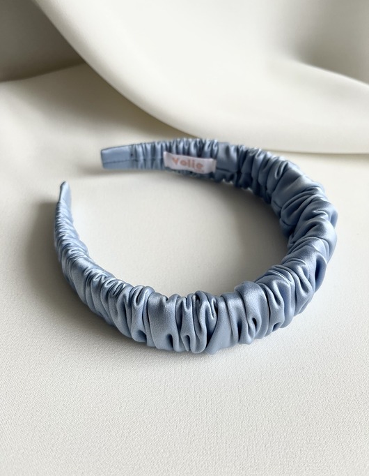 opaski do włosów Błękitna marszczona opaska do włosów Tamara