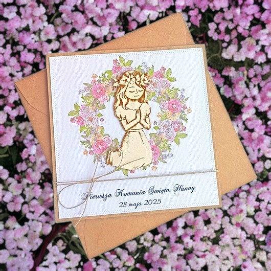 kartki na komunię Kartka, PERSONALIZACJA : I Komunia Święta : dziewczynka 3