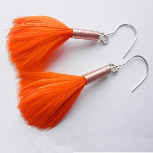 kolczyki z piórami PIÓRKO kolczyki