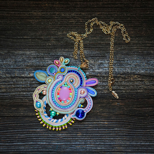 Secret Garden - wisior/ naszyjnik soutache Mró Soutache