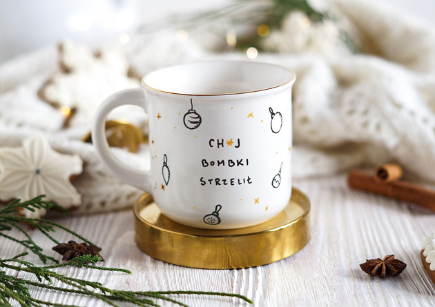 kubki Świąteczny Kubek Bombki Strzelił