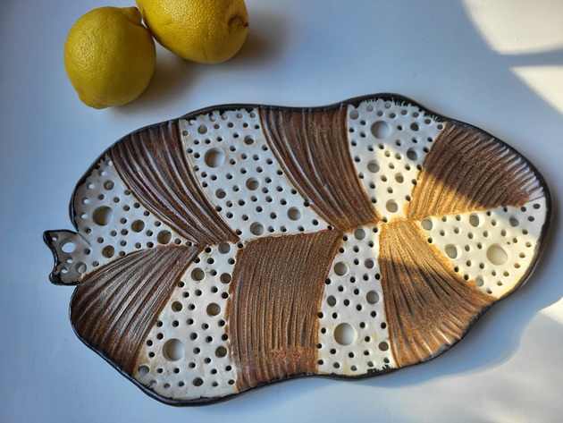 patery i talerze Ceramiczna patera liść