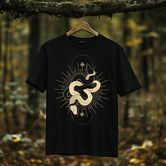 t-shirty męskie Koszulka - Alchemia Symboli, Taniec węży, Gwiezdny ornament #17