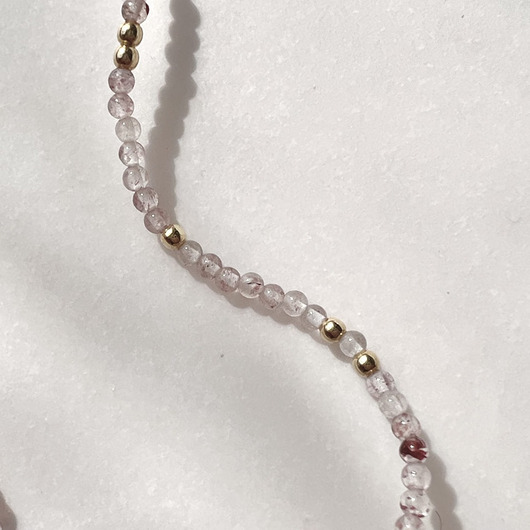 korale Naszyjnik MALINA kryształ górski kamienie naturalne