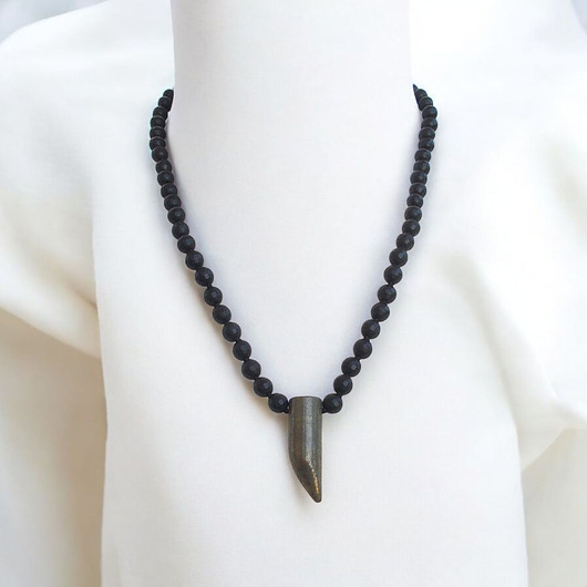 wisiory Surowy piryt naszyjnik #3