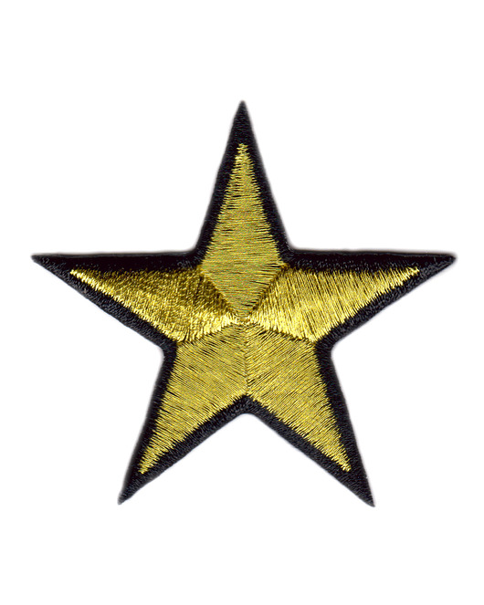 naszywki na ubrania Naszywka naprasowanka GWIAZDKA termo haft dla dzieci 6x5,6cm czarno-złota