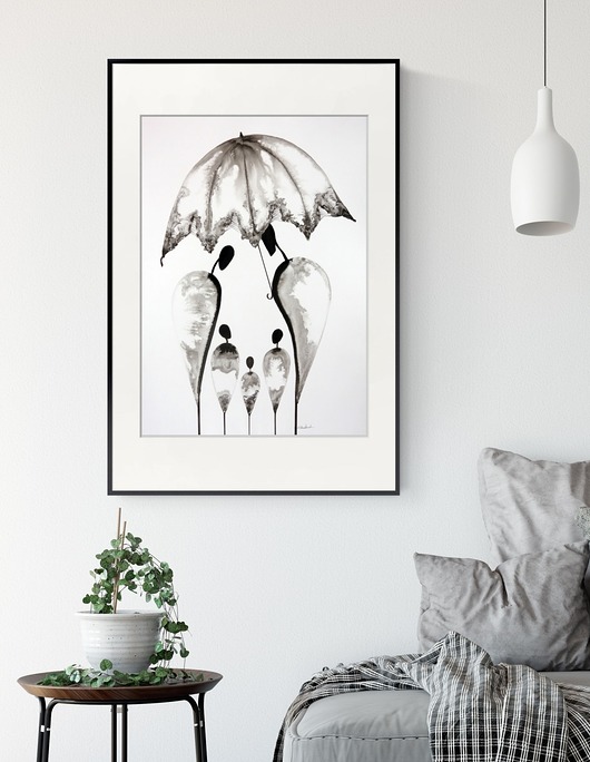 grafika 50 x 70 cm  wykonana ręcznie, abstrakcja Krystyna Siwek Art