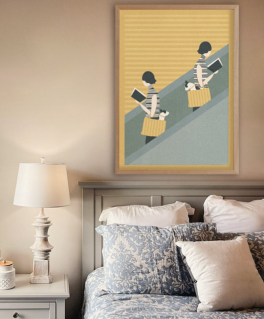 plakaty Spotkanie na schodach - plakat fine art