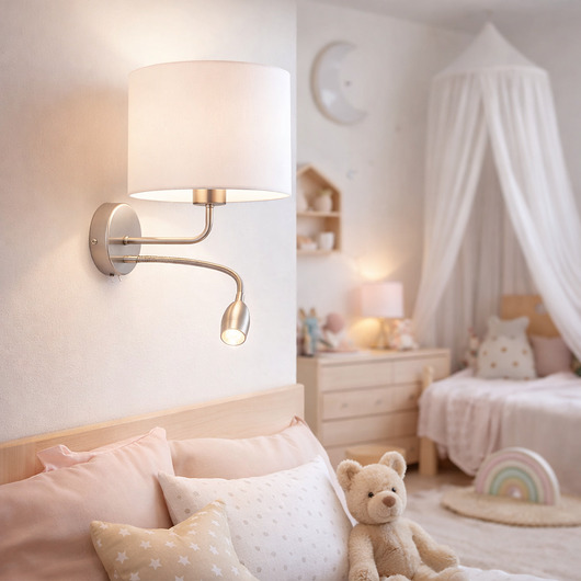 lampy do pokoju dziecka Regulowany 2-płomienny kinkiet LED do czytania w pokoju dziecięcym CAPRI KIDS