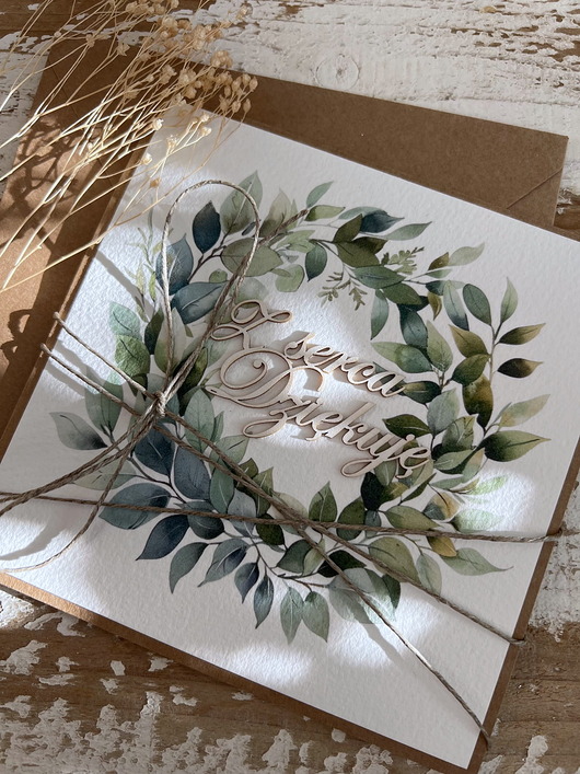 kartki scrapbooking Ręcznie robiona kartka podziękowanie - podziękowania -