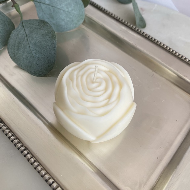 świeczniki i świece Świeca sojowa ekologiczna dekoracyjna "Flower" 58x40mm