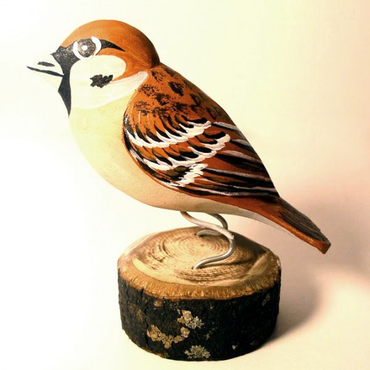 wróbel MAZUREK (Wood Chiseled Art) na ludowo
