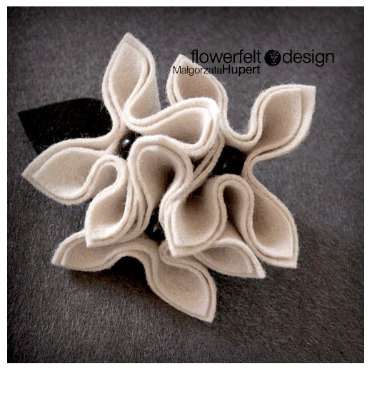 ecru with black FlowerFelt Design