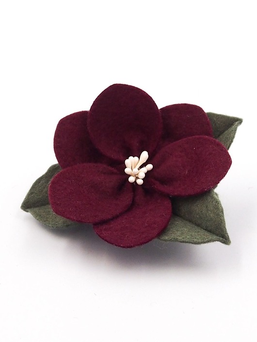 broszki Broszka kwiat kolekcja Cloe burgund