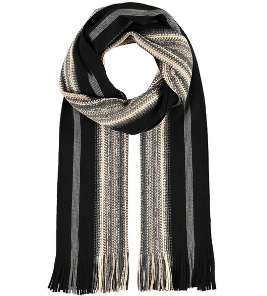 tuby i kominy Ciepły męski szalik czarny w szare paski