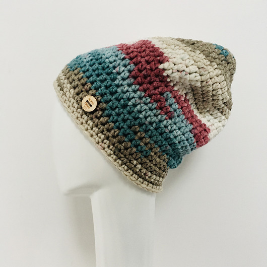 czapki damskie Czapka beanie smerf kolorowa szydełkowa