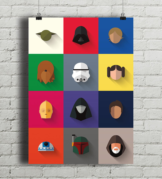 Star Wars - Icon Set - plakat giclee print A2 minimalmill