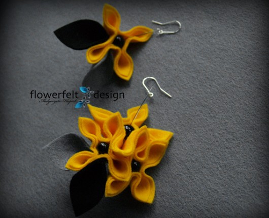 sunny -kolczyki FlowerFelt Design