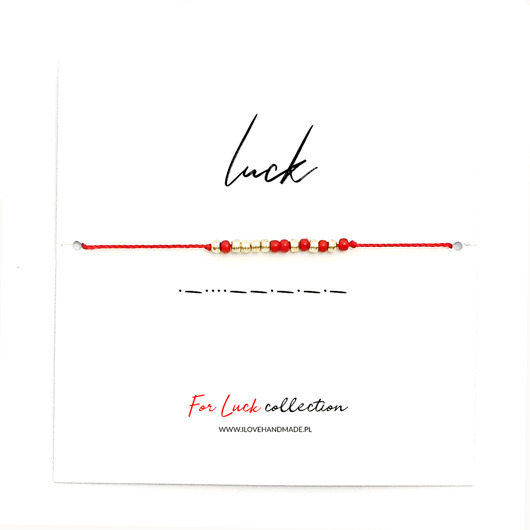  Bransoletka koralikowa For Luck LUCK (srebrna) Ilovehandmade