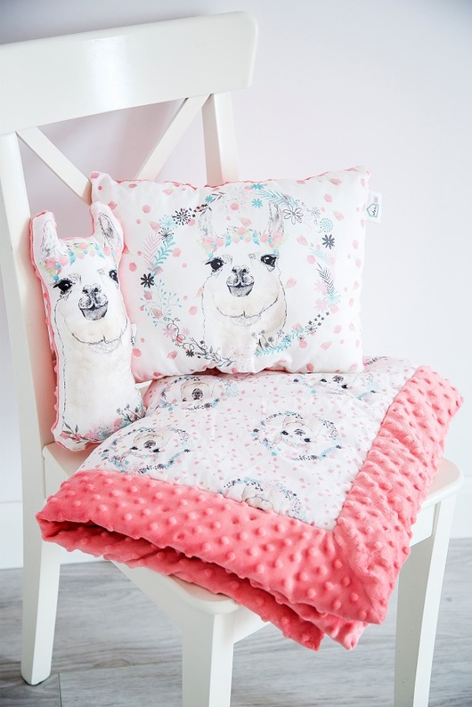 KOMPLET Mrs.Lama ocieplany kocyk i poduszka  eclectic living
