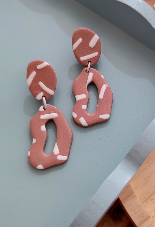 kolczyki z masy plastycznej Kolczyki wiszące ameby