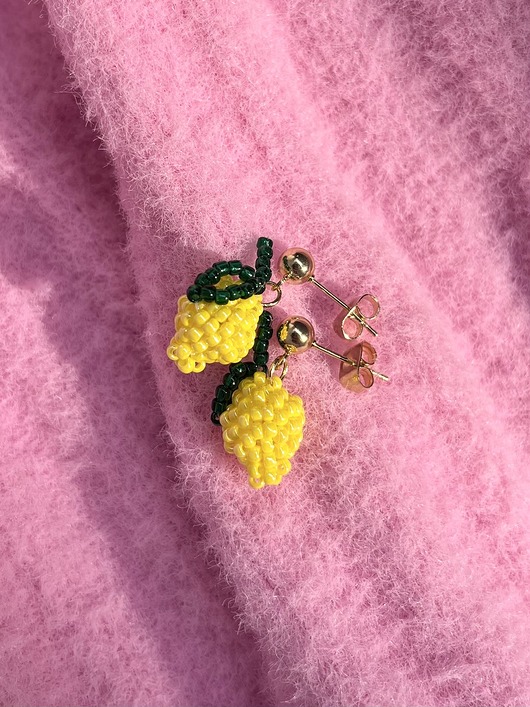 kolczyki szklane Kolczyki - limoni II
