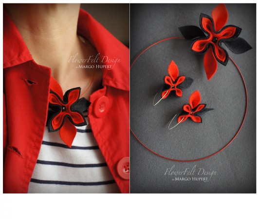 czarno czerwony FlowerFelt Design