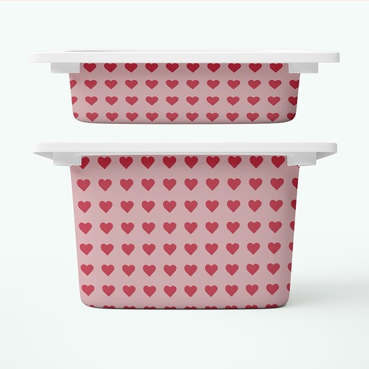 pojemniki na zabawki Serduszka  - naklejki na pojemniki na zabawki