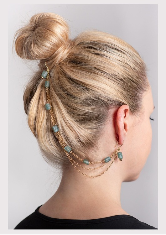 Kolczyki pozłacane Ear / Hair Chain Apa Kmelody