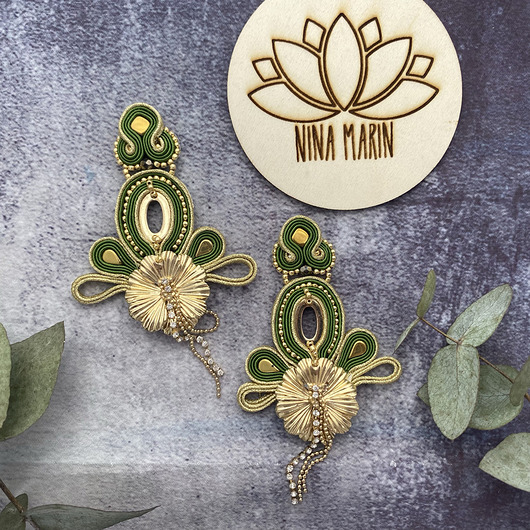 kolczyki soutache czekamy na lato - kolczyki sutasz