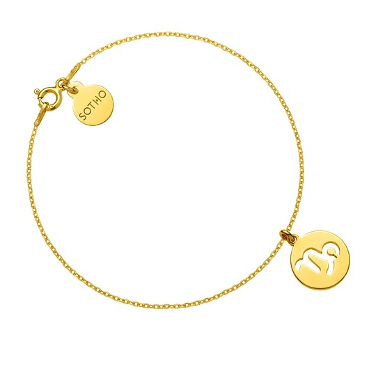 srebrne naszyjniki Złota bransoletka z zodiakiem Koziorożca