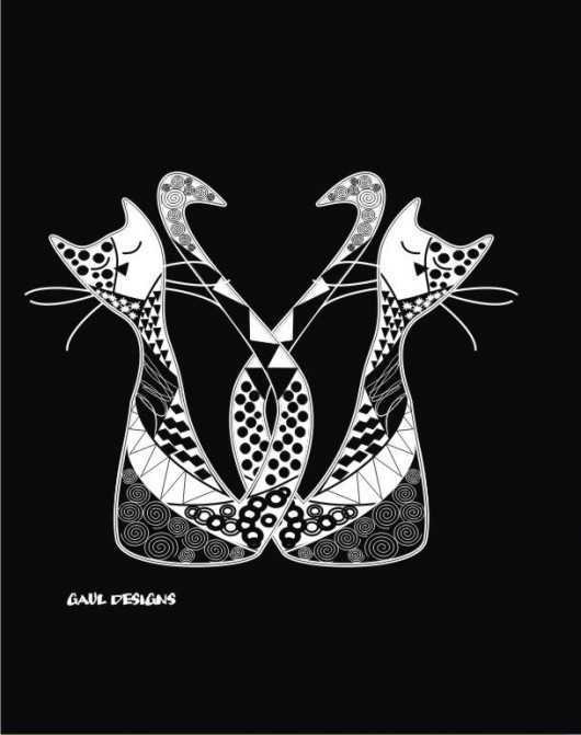 Duża torba z kotami-zamówienie Gaul Designs