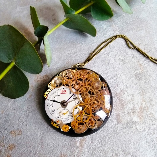 Tik Tak - wisior steampunk - UNIKAT  DROBINY CZASU