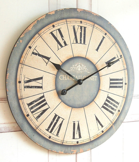 Zegar scienny antyczny Shabby Chic XXL 60cm LaProvence