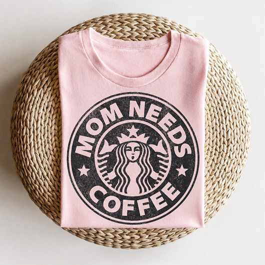 t-shirt damskie T- shirt Damski oversize MOM NEEDS COFFEE