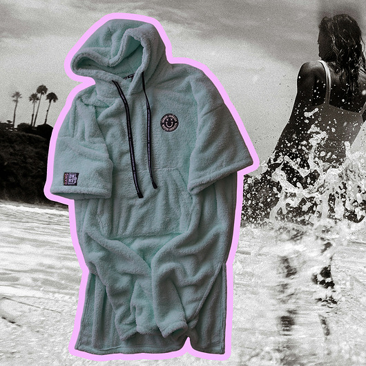 bluza z kapturem damska Poncho Biggy Pastel Mint